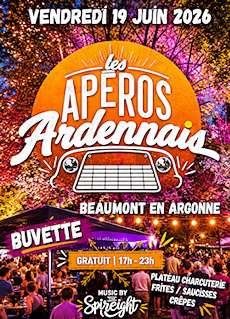 Apéro ardennais le vendredi 19 juin à Beaumont-en-Argonne